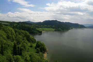 Lake Czorsztyn in Pieniny Mountains, Poland