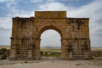 The Triumphal Arch of Caracalla, with the fertile plain in the background.
Volubilis, Morocco.