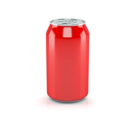 Red soda can isolated from the background