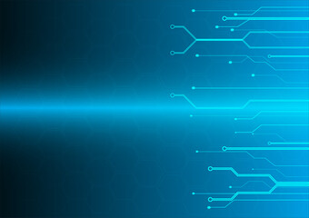 Blue line technology abstract science innovation concept vector background and glowing light with some Elements of this image