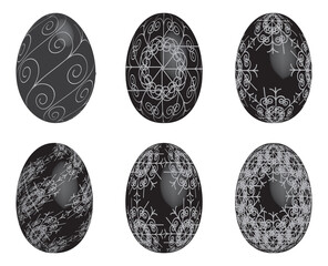 Set of Isolated easter eggS on a white background