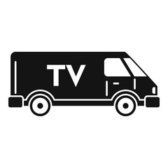 Tv van vehicle icon. Simple illustration of tv van vehicle vector icon for web design isolated on white background