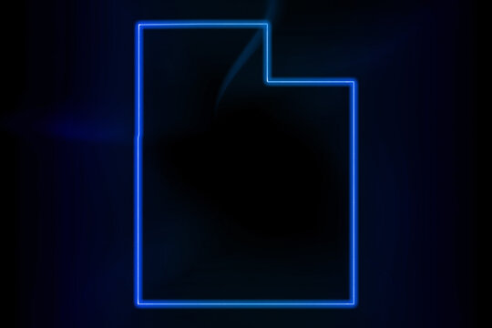 recommend clip art: Glowing Map of Utah, modern blue outline map