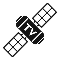 Tv satellite icon. Simple illustration of tv satellite vector icon for web design isolated on white background