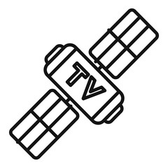 Tv satellite icon. Outline tv satellite vector icon for web design isolated on white background