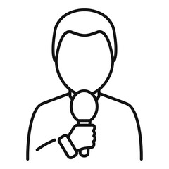 Tv presenter icon. Outline tv presenter vector icon for web design isolated on white background