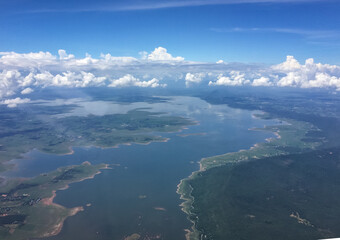 aerial view landscape and waterscape 