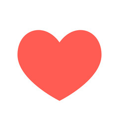 Heart icon in flat style. Vector illustration isolated on white background