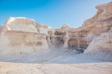 Picturesque view of sandstone cliffs in desert