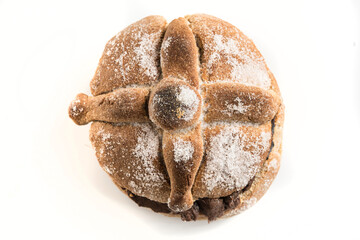 Pan de muerto with chocolate