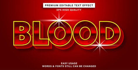 Fototapeta na wymiar editable text effect blood