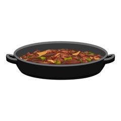 Stewed meat icon. Cartoon of stewed meat vector icon for web design isolated on white background