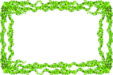 Green vine, liana or ivy hanging from above or climbing the wall.Decoration for garden or home.Template on white background.