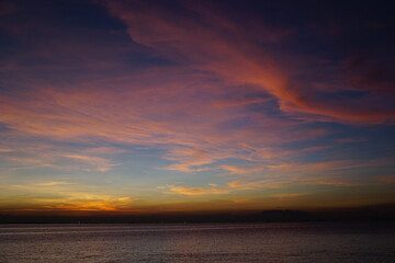 Fototapeta na wymiar Manila Bay sunset with pink skies