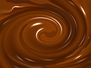 Melted chocolate background. Digital abstract background.