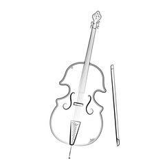 cello hand draw icon isolated on white background. Vector