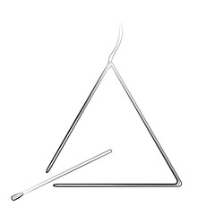 musical triangle hand draw icon isolated on white background. Vector