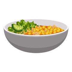 Hot soup icon. Cartoon of hot soup vector icon for web design isolated on white background