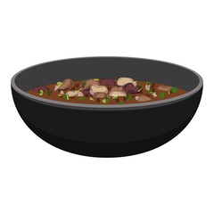 Bean soup icon. Cartoon of bean soup vector icon for web design isolated on white background