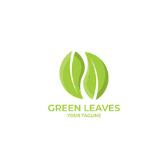 Modern and colorful abstract leaves logo