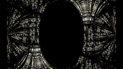 黒背景の楕円のフレーム