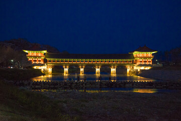 The night view of Woljeonggyo Bridge in Gyeongju, Korea 