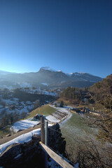 Wunderschöne Berglandschaft zur Winterzeit in Wartau im Sankt Galler Rheintal in der Schweiz...