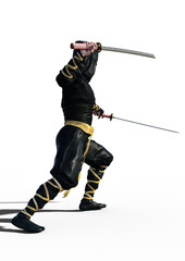 ninja warrior with sword 3d rendering, Fantasy