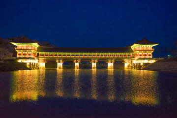 The night view of Woljeonggyo Bridge in Gyeongju, Korea 