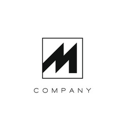 M letter inline square. M Icon. M Company logo.