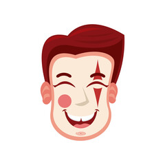 happy man with mime paint face