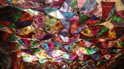 Fototapeta na wymiar colorful umbrella decoration in france nice