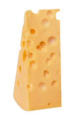 The perfect pieces of swiss cheese isolated on white background with clipping path