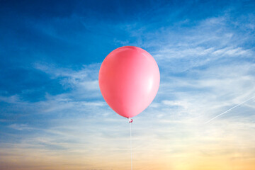 creative idea of the balloon and the gift present box fly in the air