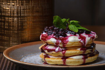 Appetizing Pancake with jam
