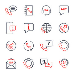 Set of Help and support icon. Online Help icon. Support service pack symbol template for graphic and web design collection logo vector illustration