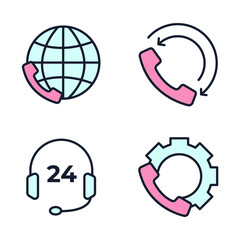 Set of Help and support icon. Online Help icon. Support service pack symbol template for graphic and web design collection logo vector illustration