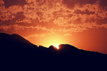 sunset over the mountains