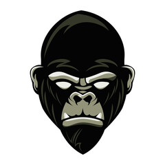 wild gorilla animal head icon