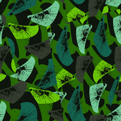Seamless abstract pattern with shaotic shapes and grunge spots