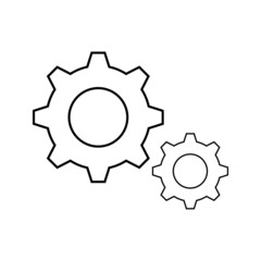Service tool icon. Isolated flat gear 