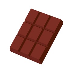 Isolated icon, minimal chocolate bar, cartoon vector illustration. Geometric chocolate.
