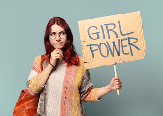 tty student woman activist. girl power concept