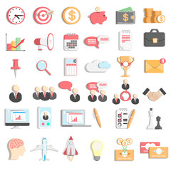 Set of vector icons for business.