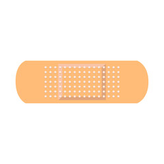 Band-Aid on a white background. The patch is bactericidal. Flat vector illustration