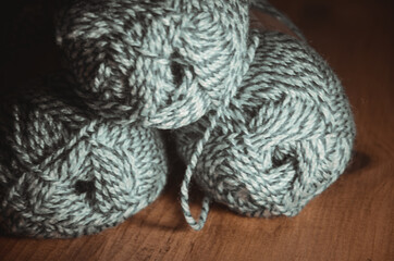 knitted ball background, black and white. 