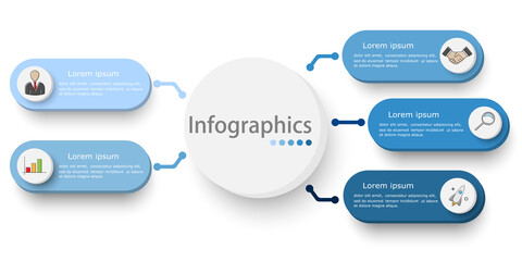 Vector abstract illustration. Infographics. Five options.