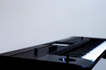 black keyboard with white background, korg krome keyboard, piano music, photo piano, piano keys, keyboard keys, music keyboard
