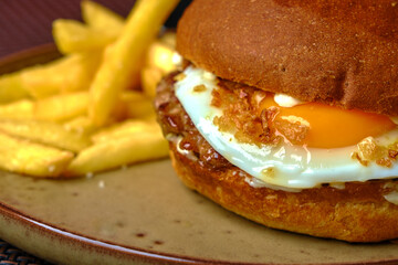 burger and french fries