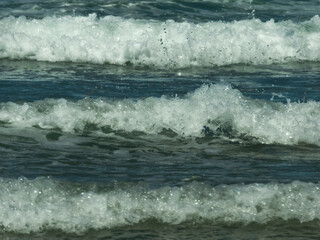 Vista de la playa con el mar de fondo